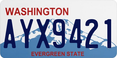 WA license plate AYX9421