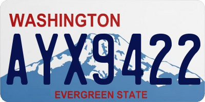 WA license plate AYX9422