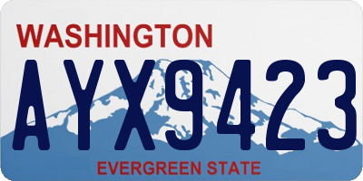 WA license plate AYX9423