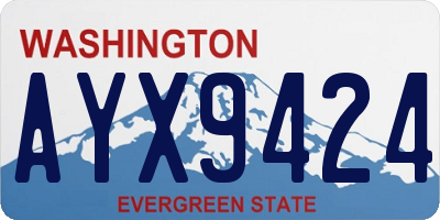 WA license plate AYX9424