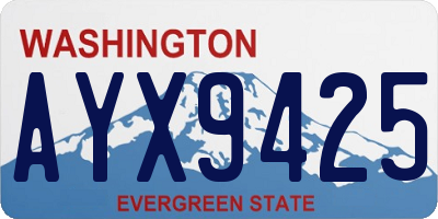 WA license plate AYX9425