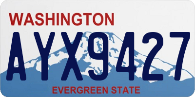 WA license plate AYX9427