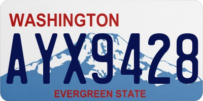 WA license plate AYX9428