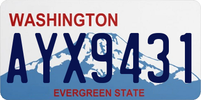 WA license plate AYX9431