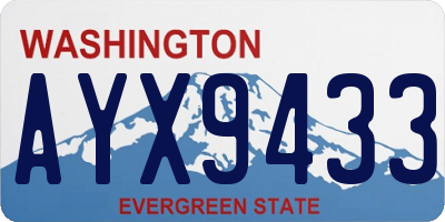 WA license plate AYX9433