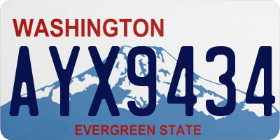 WA license plate AYX9434