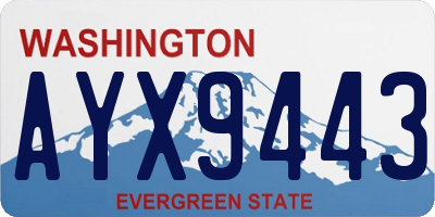 WA license plate AYX9443