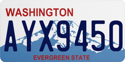 WA license plate AYX9450