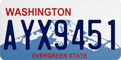 WA license plate AYX9451