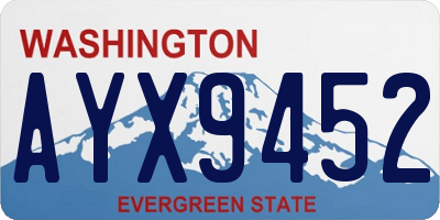 WA license plate AYX9452