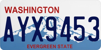 WA license plate AYX9453