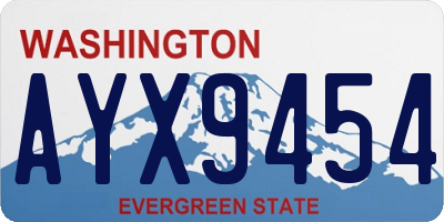 WA license plate AYX9454