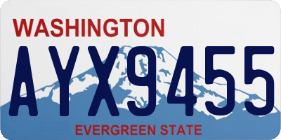 WA license plate AYX9455