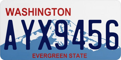 WA license plate AYX9456