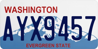 WA license plate AYX9457