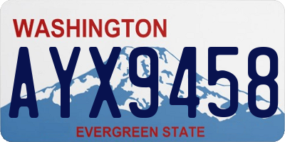 WA license plate AYX9458