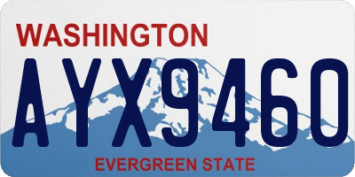 WA license plate AYX9460