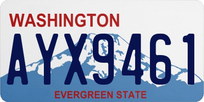 WA license plate AYX9461