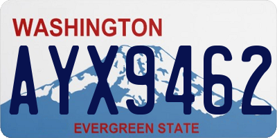 WA license plate AYX9462