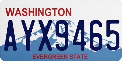 WA license plate AYX9465