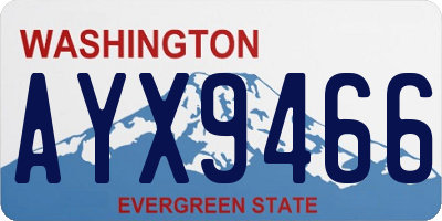 WA license plate AYX9466