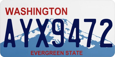 WA license plate AYX9472