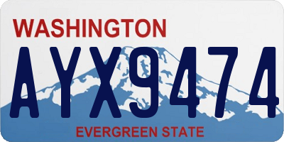 WA license plate AYX9474