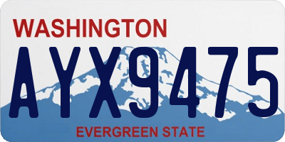 WA license plate AYX9475