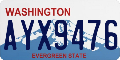 WA license plate AYX9476