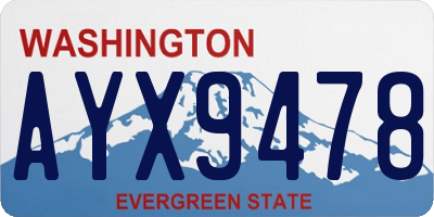 WA license plate AYX9478