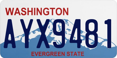 WA license plate AYX9481