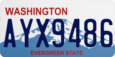 WA license plate AYX9486