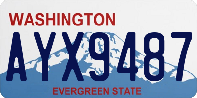 WA license plate AYX9487