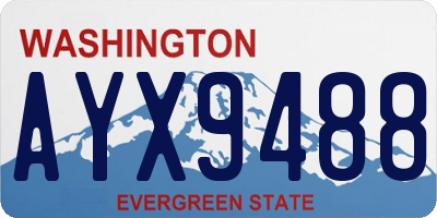 WA license plate AYX9488