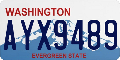 WA license plate AYX9489