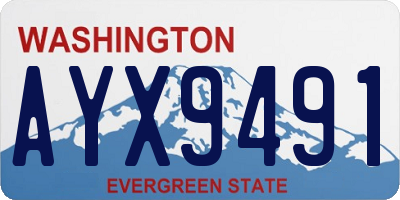 WA license plate AYX9491