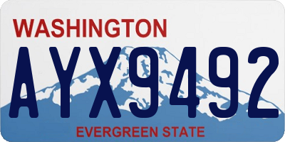 WA license plate AYX9492