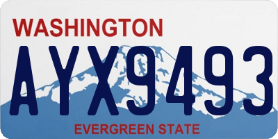 WA license plate AYX9493