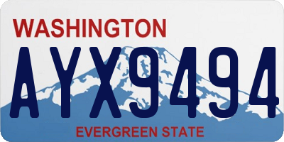 WA license plate AYX9494