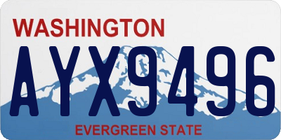 WA license plate AYX9496