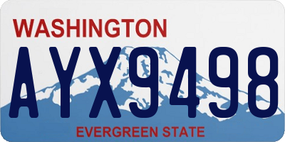 WA license plate AYX9498