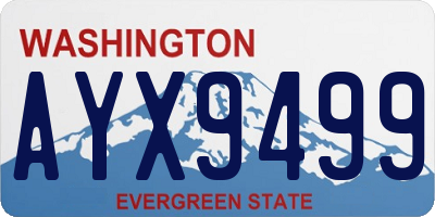 WA license plate AYX9499