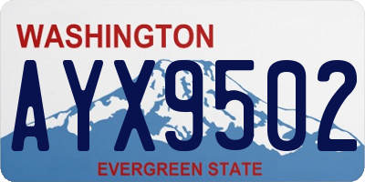 WA license plate AYX9502