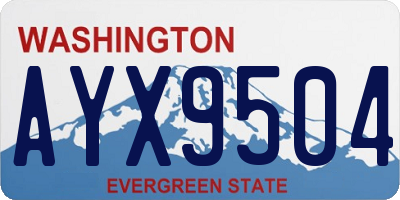 WA license plate AYX9504