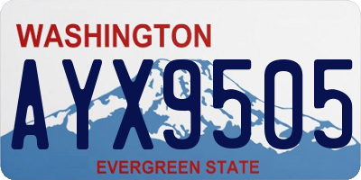 WA license plate AYX9505