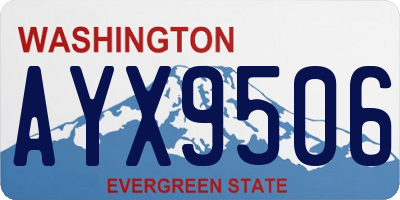 WA license plate AYX9506