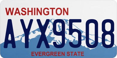 WA license plate AYX9508