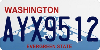 WA license plate AYX9512