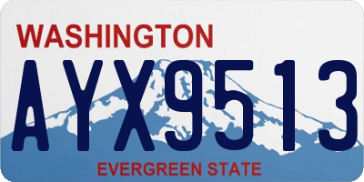 WA license plate AYX9513