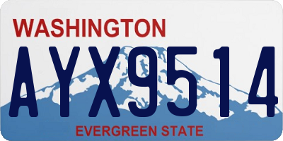 WA license plate AYX9514